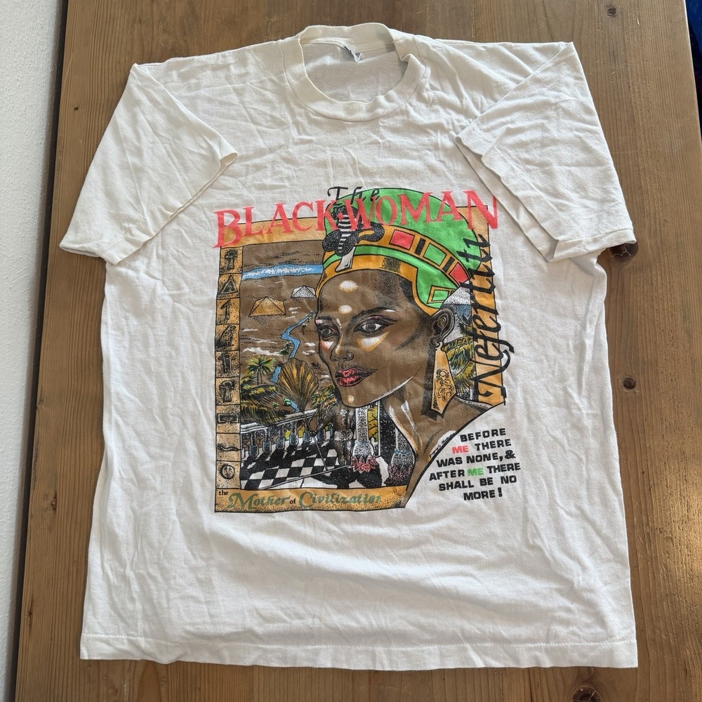Vintage The Black Woman Mother Of Civilization Nefertiti Shirt Size XL 90s